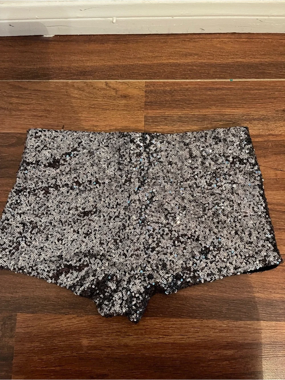 Alythea Silver Sequin Shorts . Size Small